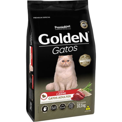 Ração Golden para Gatos Adultos Sabor Carne 10,1 Kg