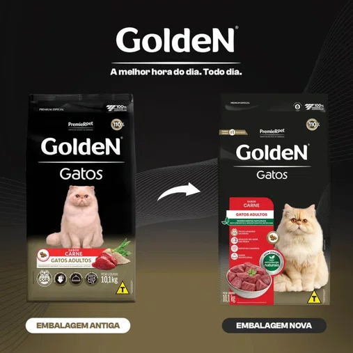Ração Golden para Gatos Adultos Sabor Carne 10,1Kg