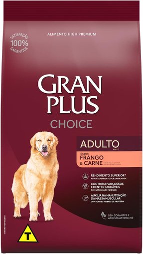 Ração Gran Plus Choice para Cães Adultos Sabor Frango e Carne 15Kg