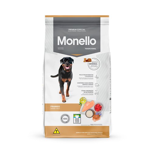 Ração Monello Dog para Cães Adultos sabor Frango 15Kg