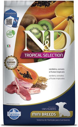 Ração N&D Tropical Selection para Cães Filhotes Pequenas Sabor Cordeiro e Frutas Tropicais 2,5Kg