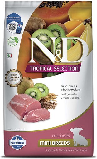 Ração N&D Tropical Selection para Cães Filhotes Raças Pequenas Sabor Suíno e Frutas Tropicais 2,5Kg