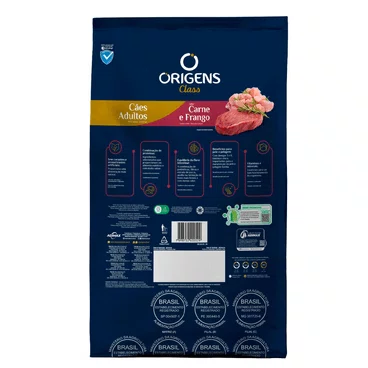 Ração Origens Class Adulto Sabor Carne e Frango para Cães 15Kg