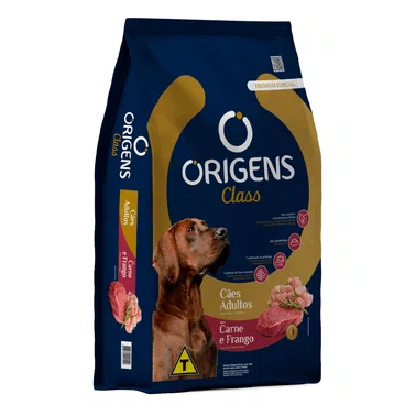 Ração Origens Class Adulto Sabor Carne e Frango para Cães 15Kg