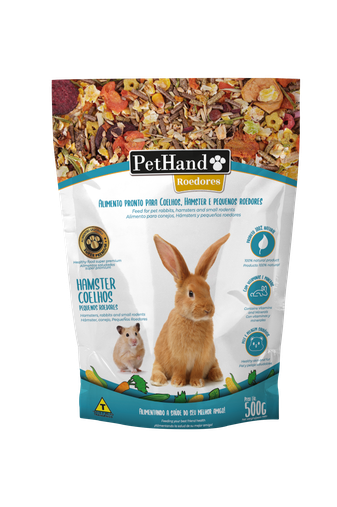 Ração Pethand para Coelhos, Hamsters e Roedores Pequenos 500g