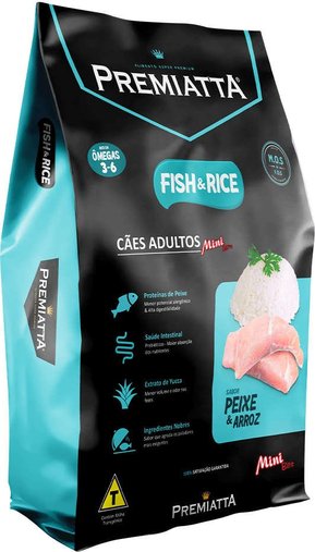 Ração Premiatta Nutri Care para Cães Adultos Raças Pequenas Sabor Peixe e Arroz 3Kg