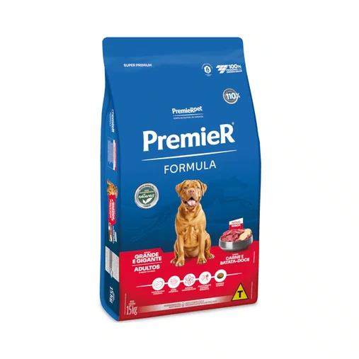 Ração Premier Formula para Cães Adultos Raças Grandes Sabor Carne 15Kg
