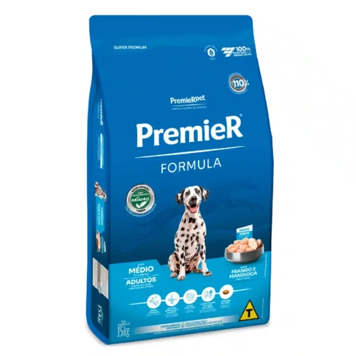 Ração Premier Fórmula para Cães Adultos Raças Médias Sabor Frango 15Kg