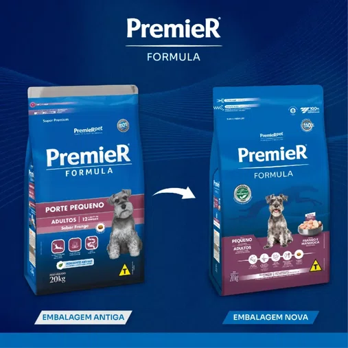Ração Premier Fórmula para Cães Adultos Raças Pequenas Sabor Frango 20Kg