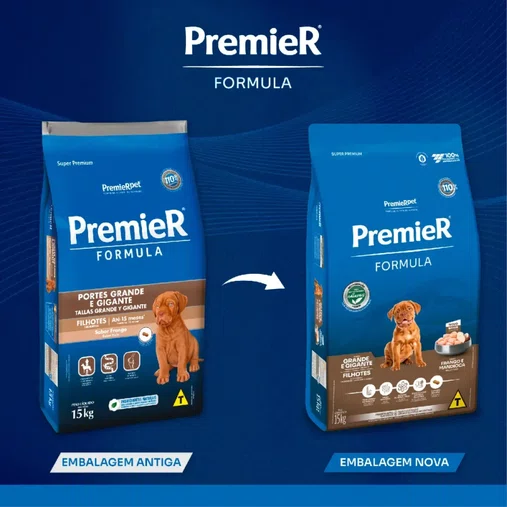 Ração Premier Fórmula para Cães Filhotes Raças Grandes Sabor Frango 15Kg