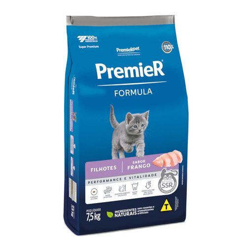 Ração Premier Formula para Gatos Filhotes Sabor Frango 7,5Kg
