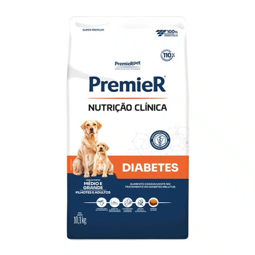 Ração Premier Nutrição Clínica Diabetes para Cães Adultos Raças Médias e Grandes 10,1Kg