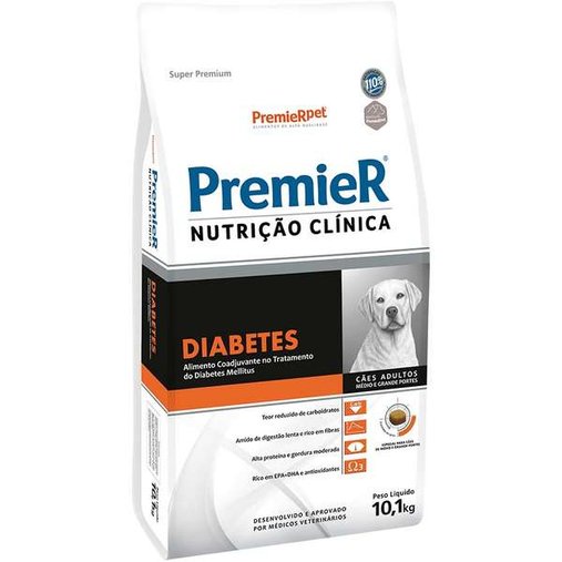 Ração Premier Nutrição Clínica Diabetes para Cães Adultos Raças Médias e Grandes 10,1Kg