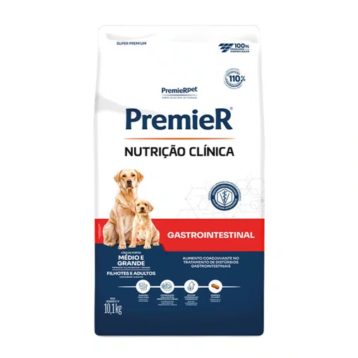 Ração Premier Nutrição Clínica Gastrointestinal Cães Adultos Raças Médias e Grandes 10,1Kg