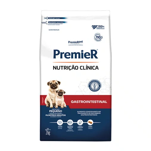 Ração Premier Nutrição Clínica Gastrointestinal Cães Adultos Raças Pequenas 2Kg