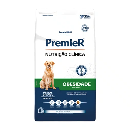 Ração Premier Nutrição Clínica Obesidade para Cães Adultos Raças Médias e Grandes 10,1Kg