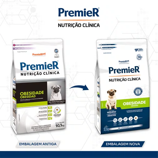 Ração Premier Nutrição Clínica Obesidade para Cães Adultos Raças Pequenas 10,1Kg
