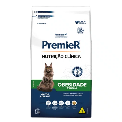 Ração Premier Nutrição Clínica Obesidade para Gatos Adultos 1,5Kg