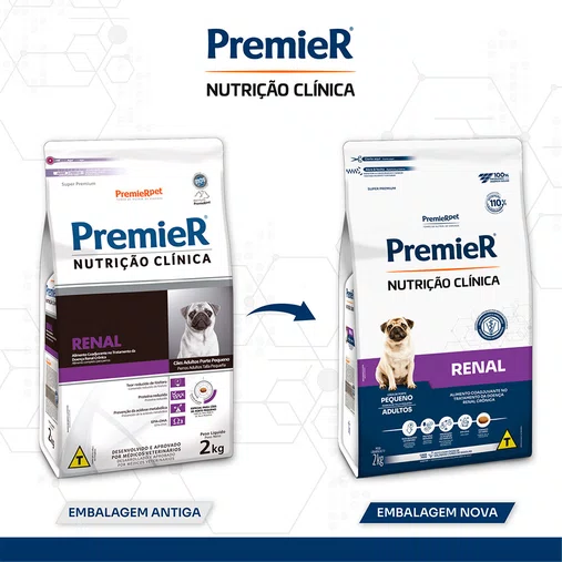 Ração Premier Nutrição Clínica Renal para Cães Adultos Raças Pequenas 2kg