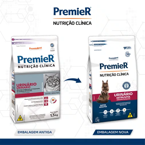 Ração Premier Nutrição Clínica Urinário para Gatos Adultos 1,5Kg