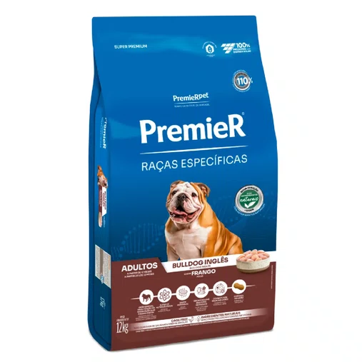 Ração Premier Raças Específicas Bulldog Adultos para Cães Sabor Frango 12Kg