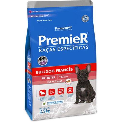 Ração Premier Raças Específicas Bulldog Francês para Cães Filhotes Sabor Frango 2,5Kg