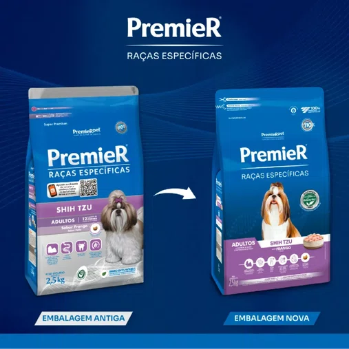 Ração Premier Raças Específicas Shih Tzu para Cães Adultos Sabor Frango 2,5Kg