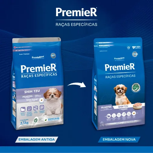Ração Premier Raças Específicas Shih Tzu para Cães Filhotes Sabor Frango 2,5Kg