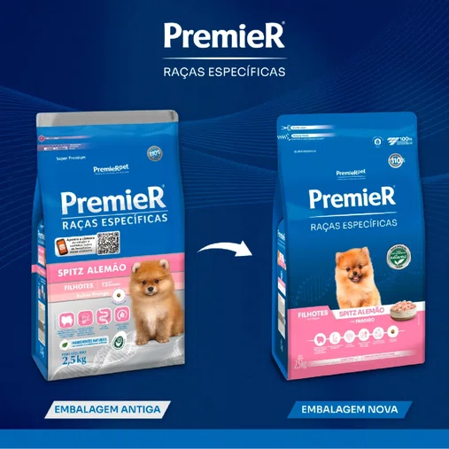 Ração Premier Raças Específicas Spitz Alemão para Cães Filhotes Sabor Frango 2,5Kg