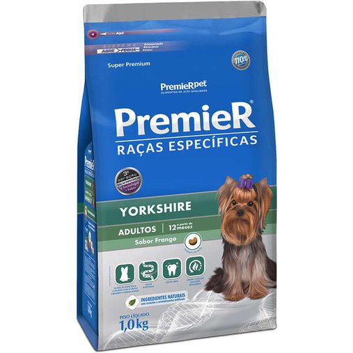 Ração Premier Raças Específicas Yorkshire para Cães Adultos Sabor Frango 1Kg