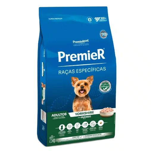 Ração Premier Raças Específicas Yorkshire para Cães Adultos Sabor Frango 7,5Kg