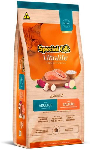 Ração Special Cat Ultralife para Gatos Adultos Sabor Salmão e Arroz 10,1Kg