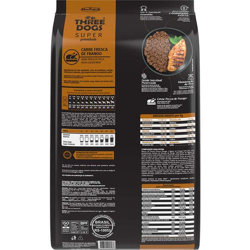 Ração Three Dogs Original para Cães Sênior 7+ Sabor Frango e Chá Verde 15Kg