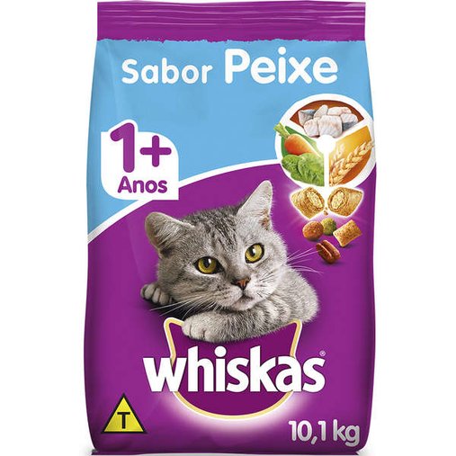 Ração Whiskas para Gatos Adultos Sabor Peixe 10,1Kg