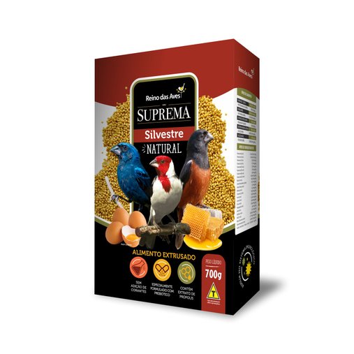Ração Reino das Aves Suprema Natural para Pássaros Silvestres 700g
