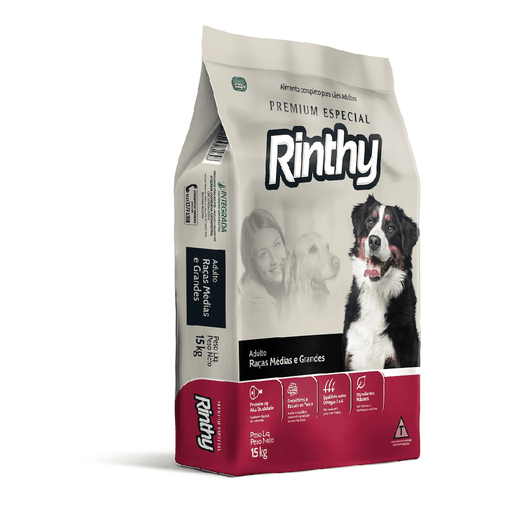 Ração Rinthy Premium para Cães Adultos Raças Médias e Grandes 15Kg