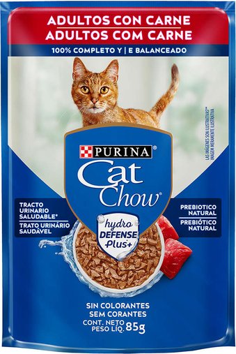 Sachê Cat Chow para Gatos Adultos Sabor Carne ao Molho 85g