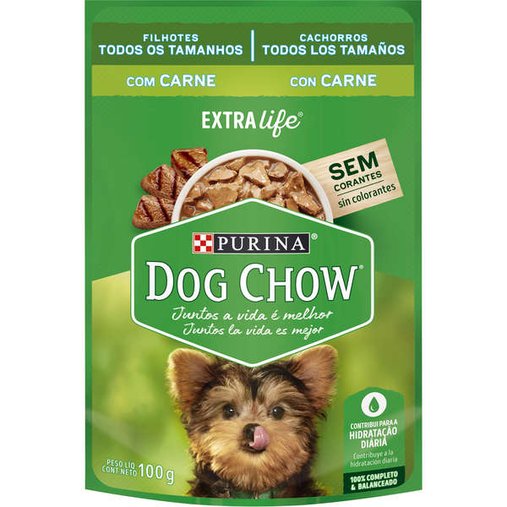 Sachê Dog Chow para Cães Filhotes Sabor Carne 100g