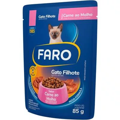 Sachê Faro para Gato Filhote sabor Carne 85G