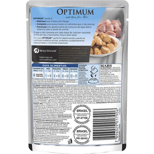 Sachê Optimum para Cães Adultos Sabor Frango 100g