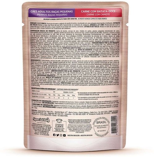 Sachê Special Dog Ultralife para Cães Adulto Raças Pequenas Sabor Carne 100g
