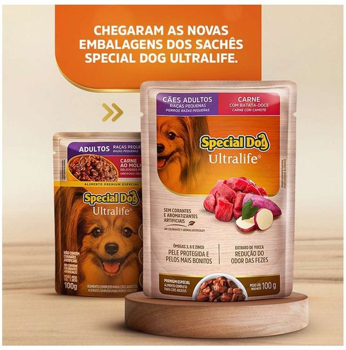 Sachê Special Dog Ultralife para Cães Adulto Raças Pequenas Sabor Carne 100g