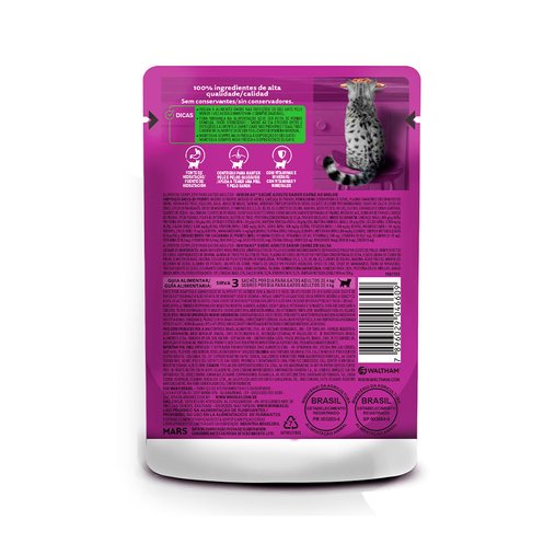Sachê Whiskas para Gatos Adultos Sabor Carne ao Molho 85g