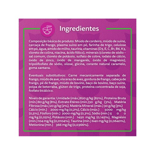 Sachê Whiskas para Gatos Adultos Sabor Cordeiro ao Molho 85g