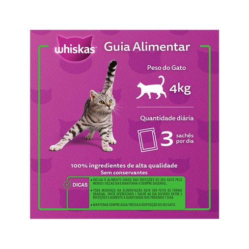 Sachê Whiskas para Gatos Adultos Sabor Cordeiro ao Molho 85g