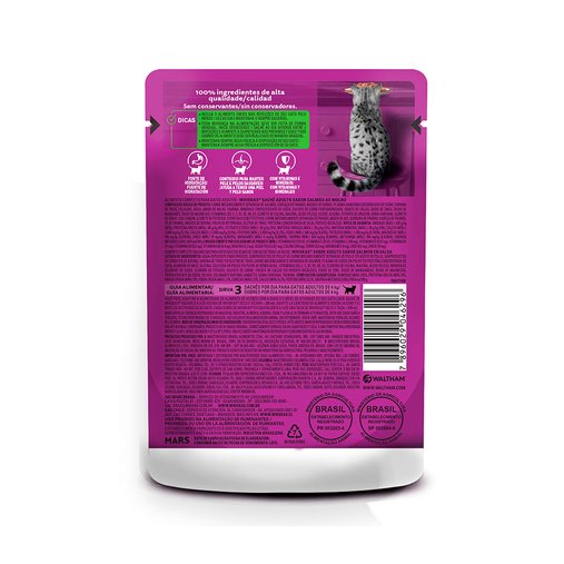Sachê Whiskas para Gatos Adultos Sabor Salmão ao Molho 85g
