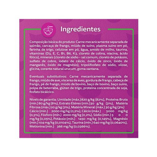 Sachê Whiskas para Gatos Adultos Sabor Salmão ao Molho 85g