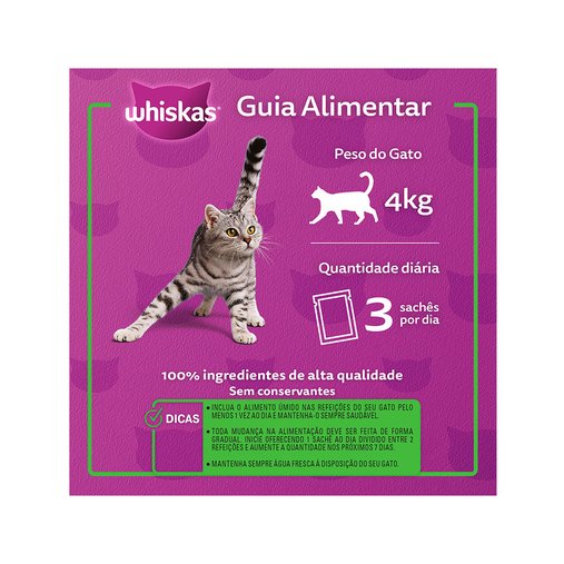 Sachê Whiskas para Gatos Adultos Sabor Salmão ao Molho 85g