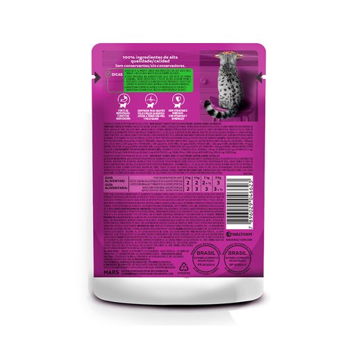 Sachê Whiskas para Gatos Castrados Sabor Carne ao Molho 85g