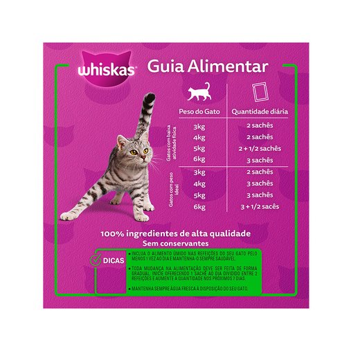Sachê Whiskas para Gatos Castrados Sabor Carne ao Molho 85g